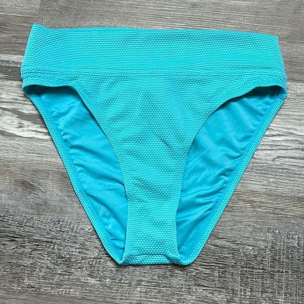 BCBG• NWT• small• high waisted• bikini bottom• aqua blue (WA-505)